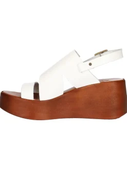 Sandalo con zeppa Nuova Cuoieria da donna bianco