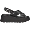 Sandalo con zeppa Refresh Vegan da donna nero
