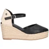 Sandalo con zeppa Refresh Vegan da donna nero