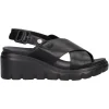 Sandalo con zeppa Refresh Vegan da donna nero