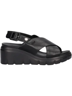 Sandalo con zeppa Refresh Vegan da donna nero