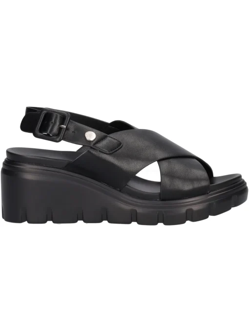 Sandalo con zeppa Refresh Vegan da donna nero