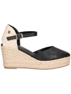Sandalo con zeppa Refresh Vegan da donna nero