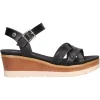 Sandalo con zeppa Refresh Vegan da donna nero