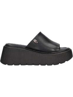 Sandalo con zeppa Refresh Vegan da donna nero