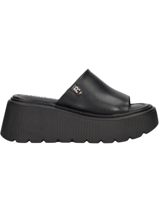 Sandalo con zeppa Refresh Vegan da donna nero