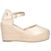 Sandalo con zeppa Refresh Vegan da donna oro metal