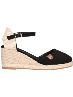 Sandalo con zeppa Refresh Vegan da donna nero