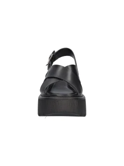 Sandalo con zeppa Refresh Vegan da donna nero