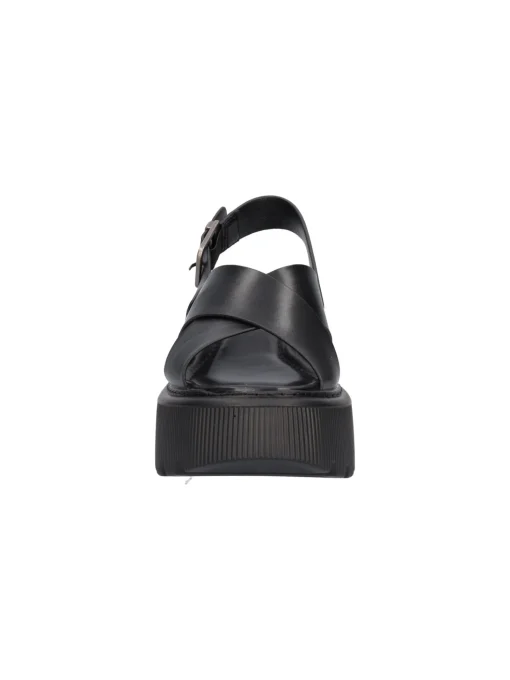 Sandalo con zeppa Refresh Vegan da donna nero