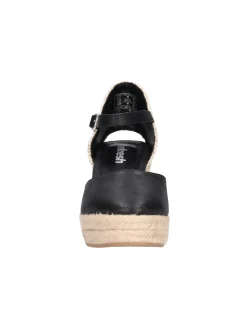 Sandalo con zeppa Refresh Vegan da donna nero