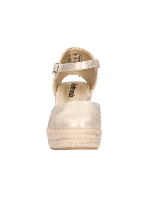 Sandalo con zeppa Refresh Vegan da donna oro metal