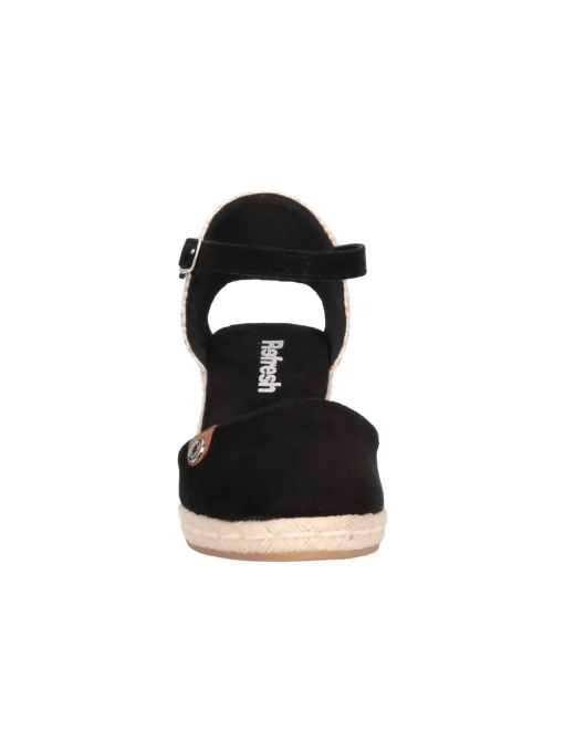 Sandalo con zeppa Refresh Vegan da donna nero