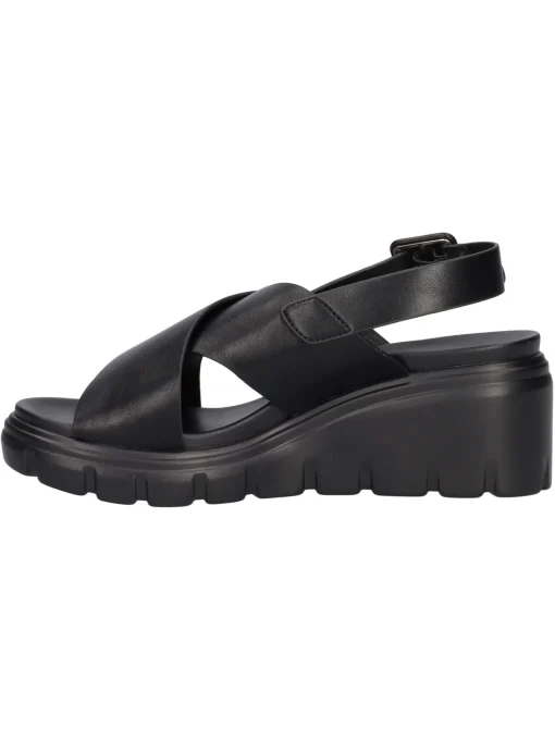 Sandalo con zeppa Refresh Vegan da donna nero