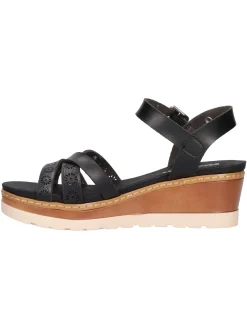 Sandalo con zeppa Refresh Vegan da donna nero