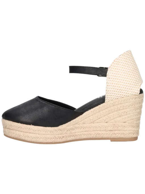 Sandalo con zeppa Refresh Vegan da donna nero