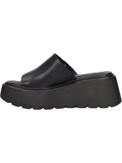 Sandalo con zeppa Refresh Vegan da donna nero