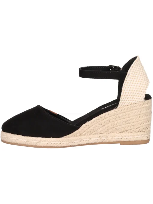 Sandalo con zeppa Refresh Vegan da donna nero