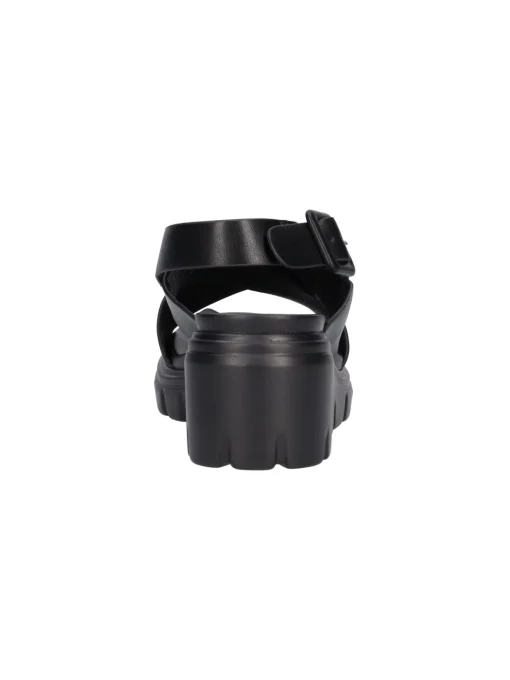 Sandalo con zeppa Refresh Vegan da donna nero