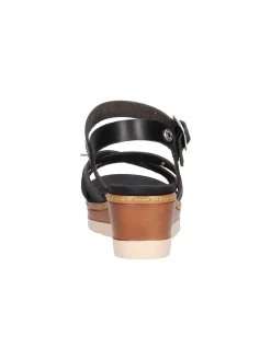 Sandalo con zeppa Refresh Vegan da donna nero