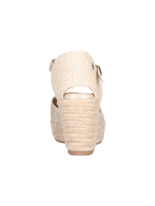 Sandalo con zeppa Refresh Vegan da donna oro metal