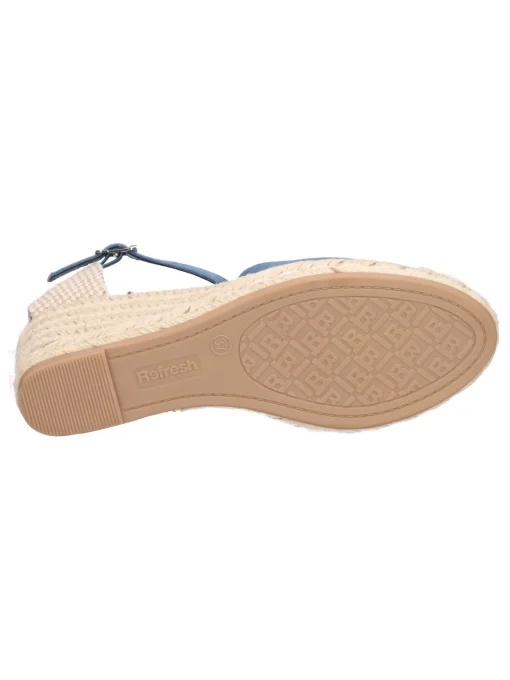 Sandalo con zeppa Refresh Vegan da donna blu jeans