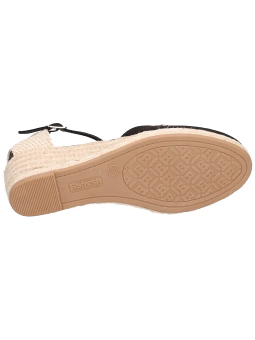 Sandalo con zeppa Refresh Vegan da donna nero