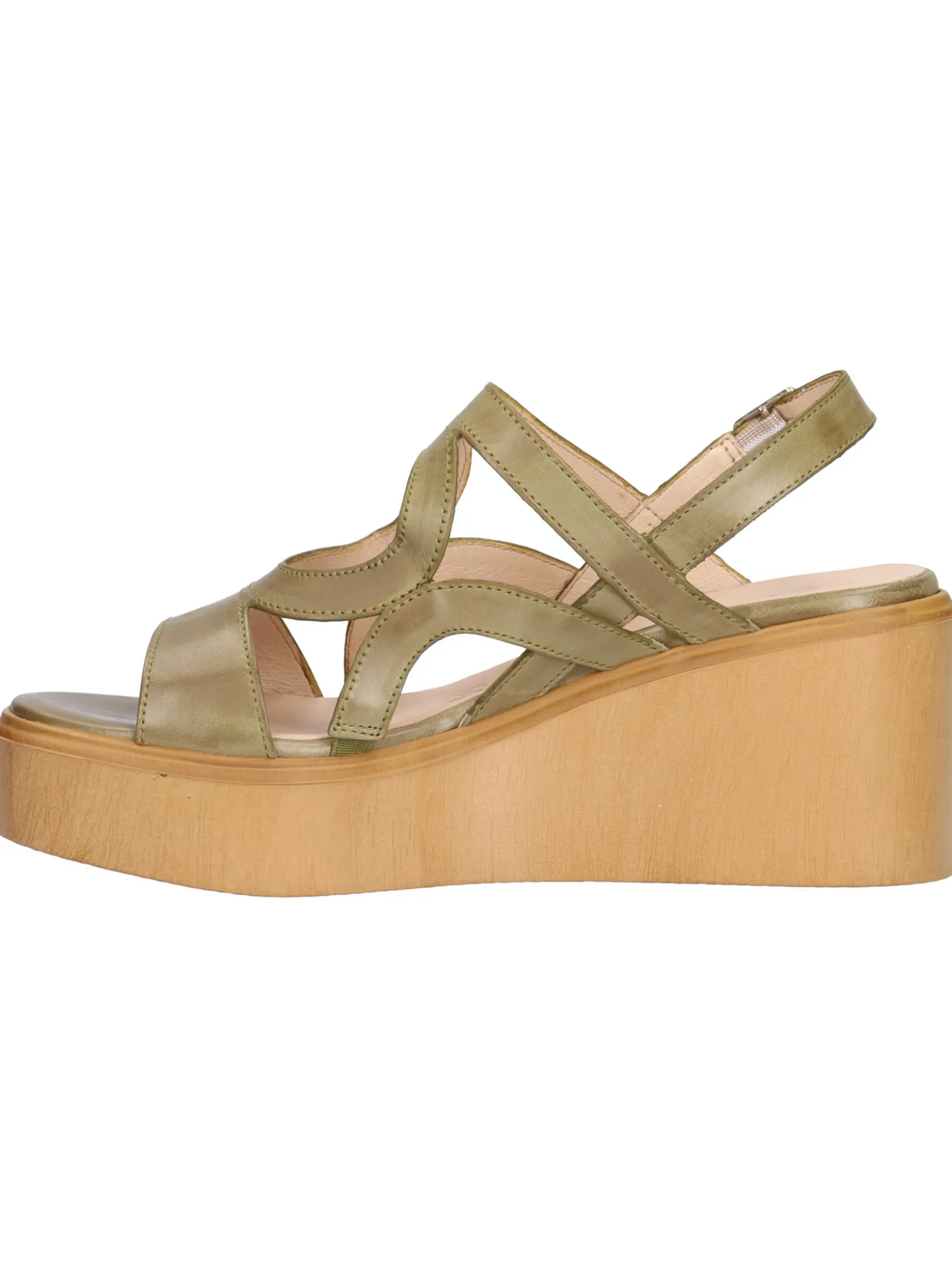 Sandalo con zeppa Wonders da donna verde