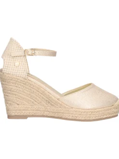 Sandalo con zeppa Xti Vegan da donna oro