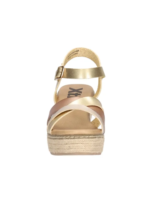 Sandalo con zeppa Xti Vegan da donna oro