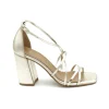 Sandalo donna color platino