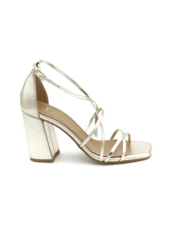 Sandalo donna color platino