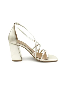 Sandalo donna color platino