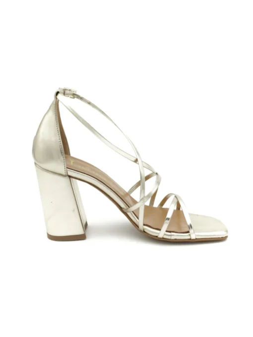 Sandalo donna color platino