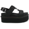 Sandalo Dr Martens donna nero con accessorio centrale