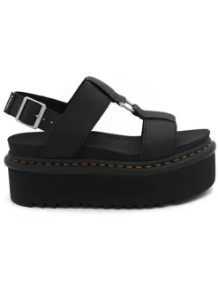 Sandalo Dr Martens donna nero con accessorio centrale