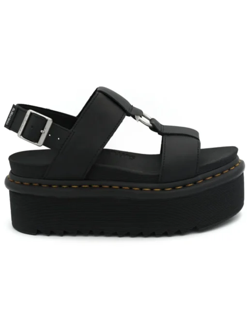 Sandalo Dr Martens donna nero con accessorio centrale