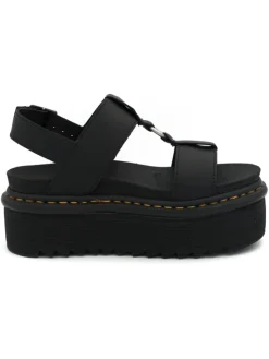 Sandalo Dr Martens donna nero con accessorio centrale