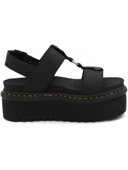 Sandalo Dr Martens donna nero con accessorio centrale