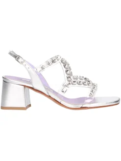 Sandalo elegante con tacco largo Albano da donna argento