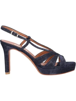 Sandalo elegante con tacco largo L'Amour da donna blu glitter