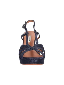 Sandalo elegante con tacco largo L'Amour da donna blu glitter