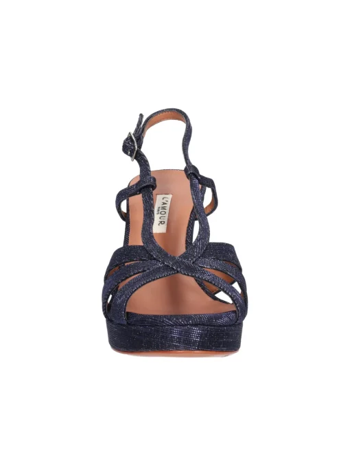 Sandalo elegante con tacco largo L'Amour da donna blu glitter