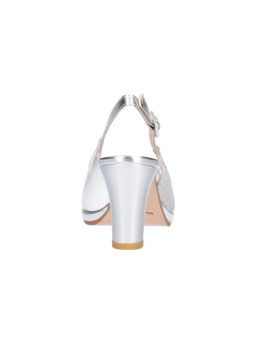 Sandalo elegante con tacco largo Valleverde da donna argento glitter