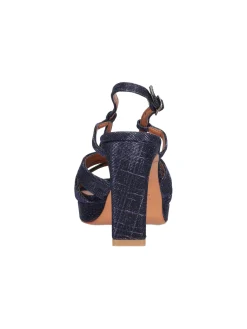 Sandalo elegante con tacco largo L'Amour da donna blu glitter