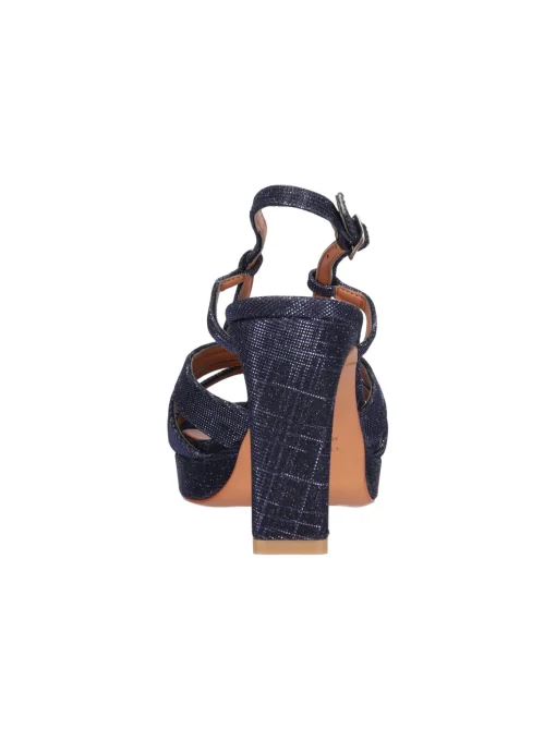Sandalo elegante con tacco largo L'Amour da donna blu glitter