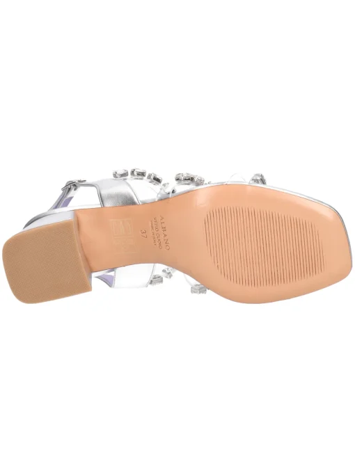 Sandalo elegante con tacco largo Albano da donna argento