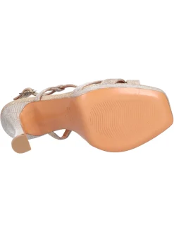 Sandalo elegante con tacco largo L'Amour da donna beige glitter