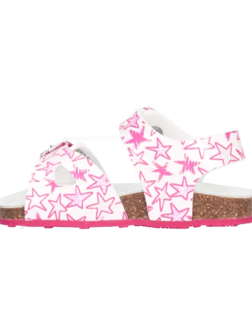 Sandalo Grunland primi passi bambina bianco e fucsia
