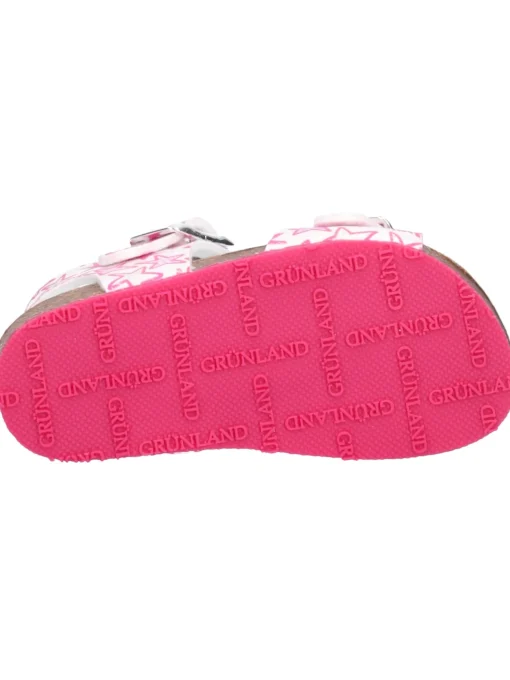Sandalo Grunland primi passi bambina bianco e fucsia